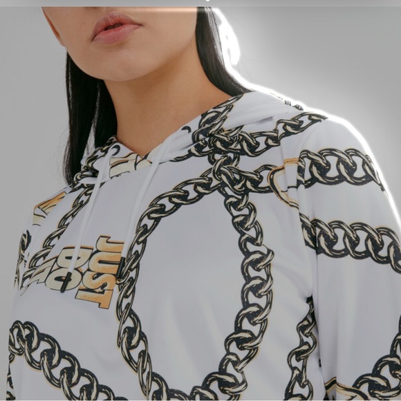 Nike Hip Hop Icon Clash Women's just do it Printed Crop Hoodie Sz Med - Picture 2 of 7